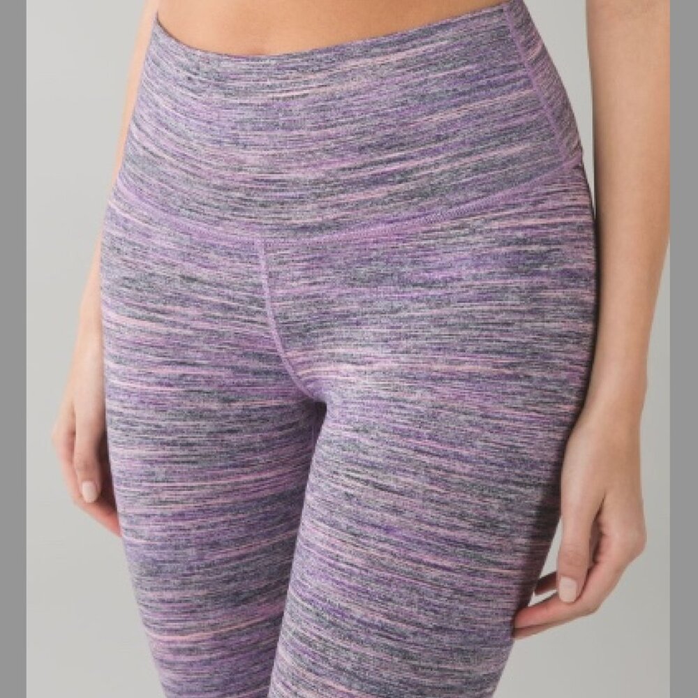 Lululemon High Times Pant Space Dye Camo Violet Black Grape Workout Size 8